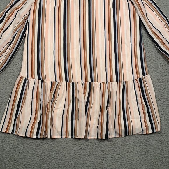 Sadie and Sage Striped Dress Tunic style Ruffle Long Sleeve Medium M - Picture 4 of 10